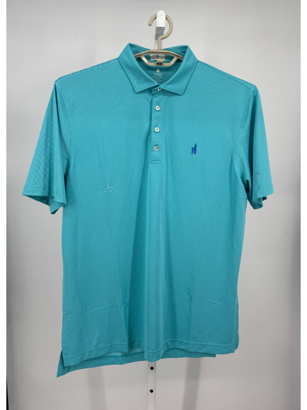Johnnie O Hangin' Out Polo Shirt Mens L Peacock UPF 50 Stretch Lightweight Sport